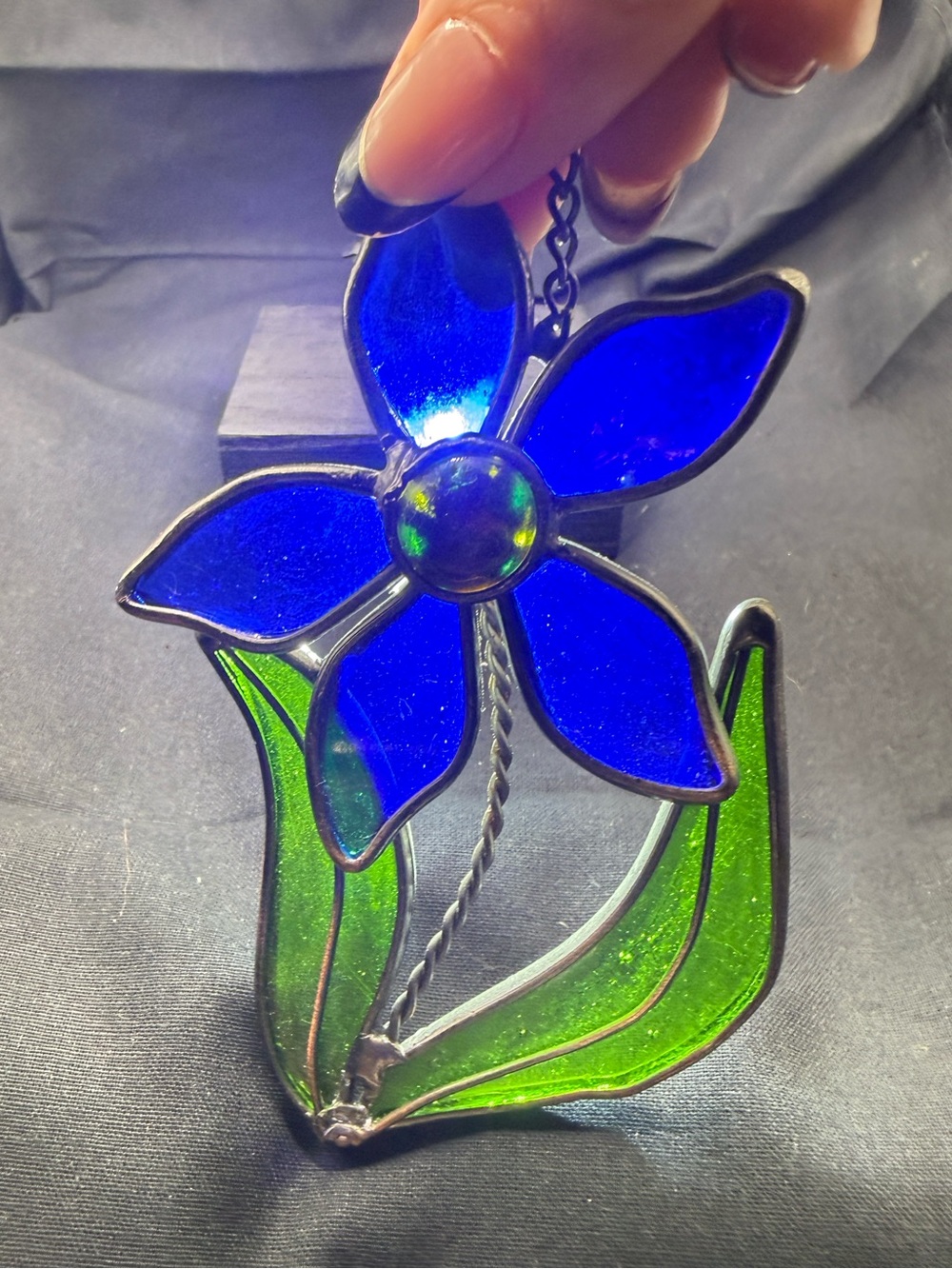Vintage Stained Glass Bee Suncatcher